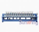 Flat type multi head embroidery machine